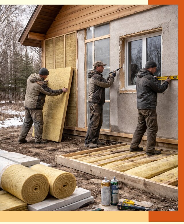 Утепление дачного дома в Лыткарино от 4865 руб/м2 — недорого | ТепломастерЛтк