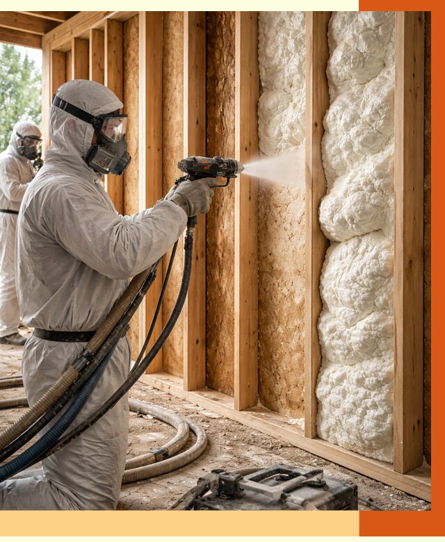 Утепление каркасного дома ППУ в Лыткарино от 2868 руб./м2 — работа под ключ | ТепломастерЛтк