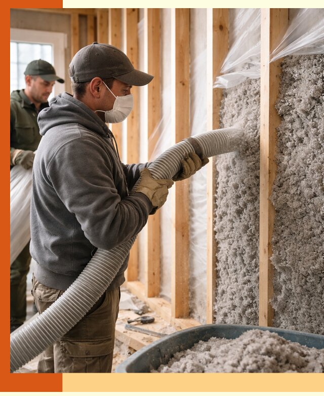 Утепление каркасного дома эковатой в Лыткарино — качественно и надолго