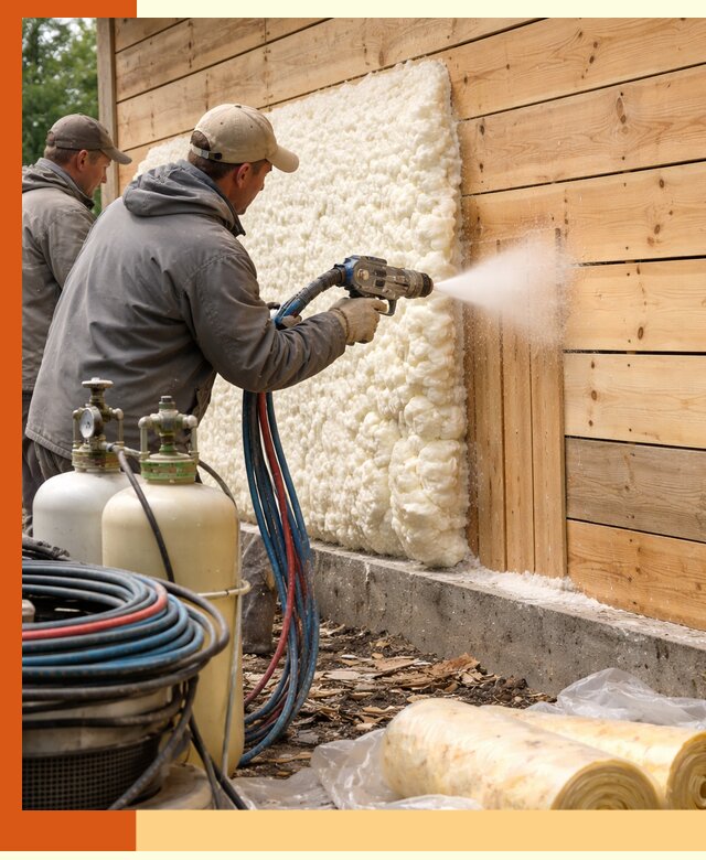 Утепление деревянного дома пенополиуретаном в Лыткарино