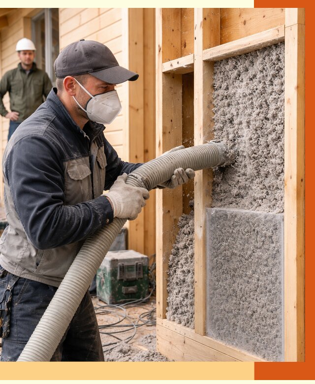 Утепление дома из бруса эковатой в Лыткарино от 1895 руб/м2 | ТепломастерЛтк