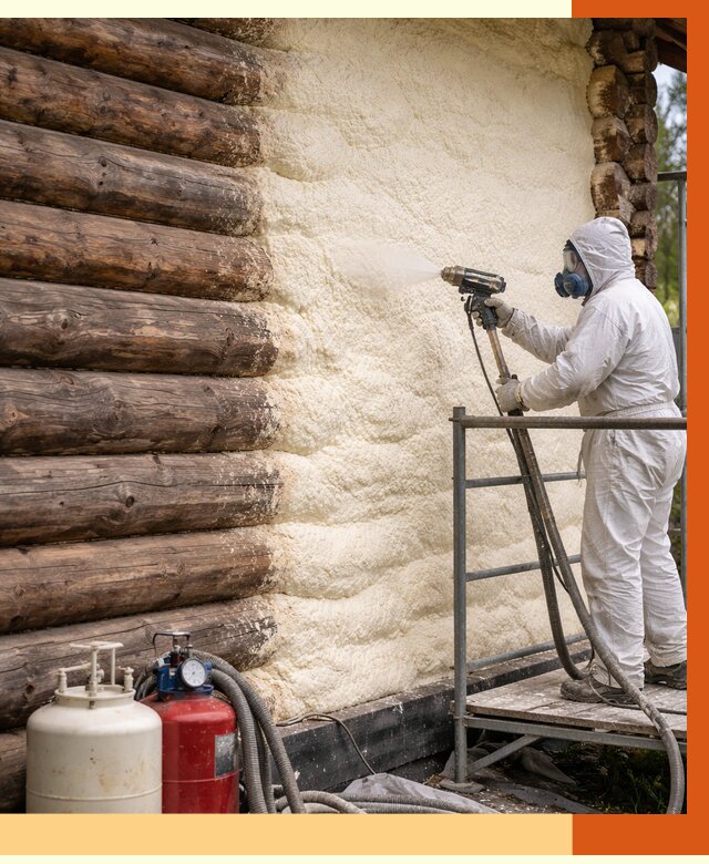 Утепление бревенчатого дома ППУ в Лыткарино под ключ от 6402 руб. | ТепломастерЛтк