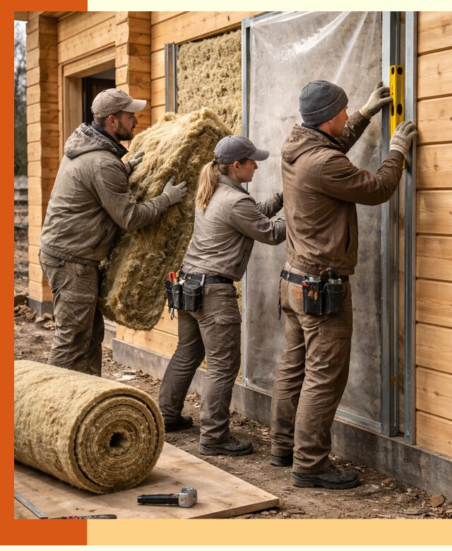 Утепление дома из двойного бруса в Лыткарино качественно и надёжно