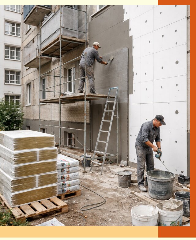 Утепление квартиры снаружи в Лыткарино от 6299 руб/м2 под ключ | ТепломастерЛтк