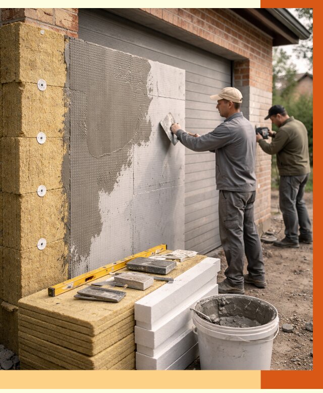 Утепление гаража снаружи в Лыткарино от 4302 руб. за м2 — наружное утепление под ключ | ТепломастерЛтк