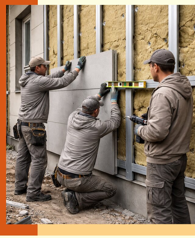 Утепление вентилируемого фасада под ключ в Лыткарино