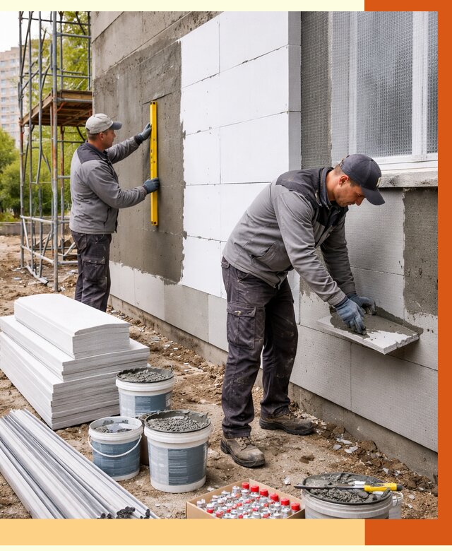 Утепление фасада и стен снаружи в Лыткарино от 4302 руб. | ТепломастерЛтк