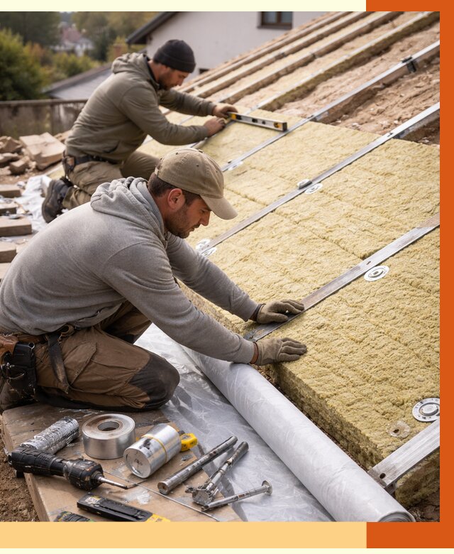 Утепление крыши снаружи в Лыткарино под ключ от 1229 руб./м2 | ТепломастерЛтк