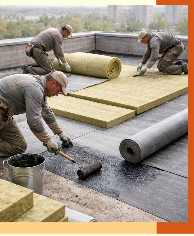 Утепление плоской крыши в Лыткарино от 7375 руб./м2 под ключ | ТепломастерЛтк