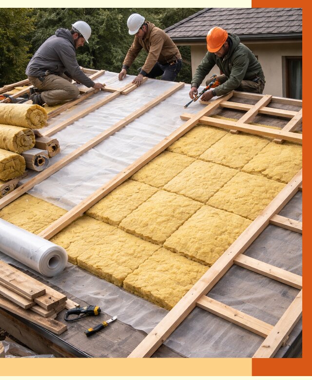 Утепление скатной крыши в Лыткарино от 1280 руб./м2 под ключ | ТепломастерЛтк