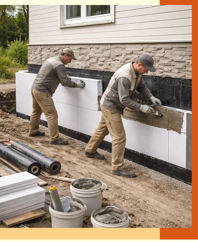 Утепление фундамента снаружи в Лыткарино от 4302 руб. за м² | ТепломастерЛтк