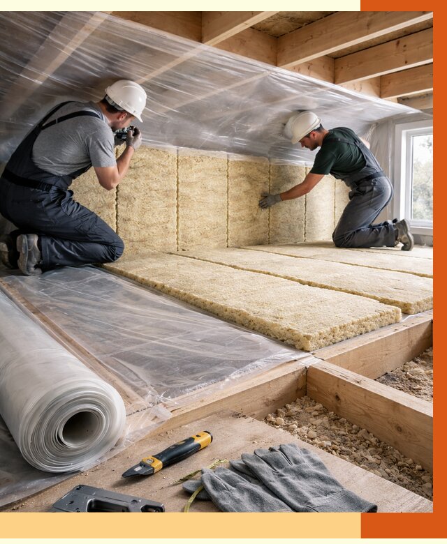 Утепление перекрытий в Лыткарино от 2919 руб/м2 — утепление межэтажных и чердачных | ТепломастерЛтк