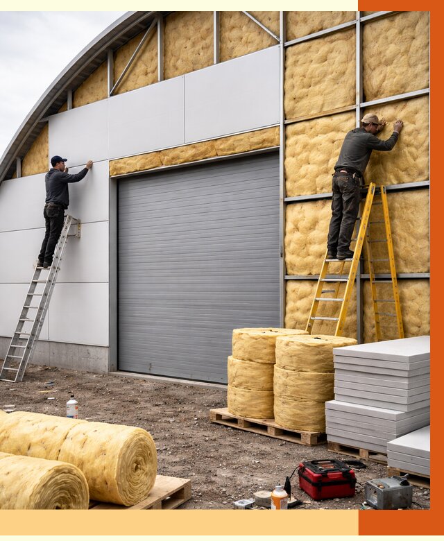 Утепление ангара пенополиуретаном в Лыткарино от 7375 руб./м² — комплекс от ТепломастерЛтк