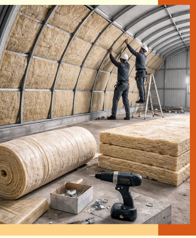 Утепление арочного ангара в Лыткарино от 3278 руб./м2 под ключ | ТепломастерЛтк