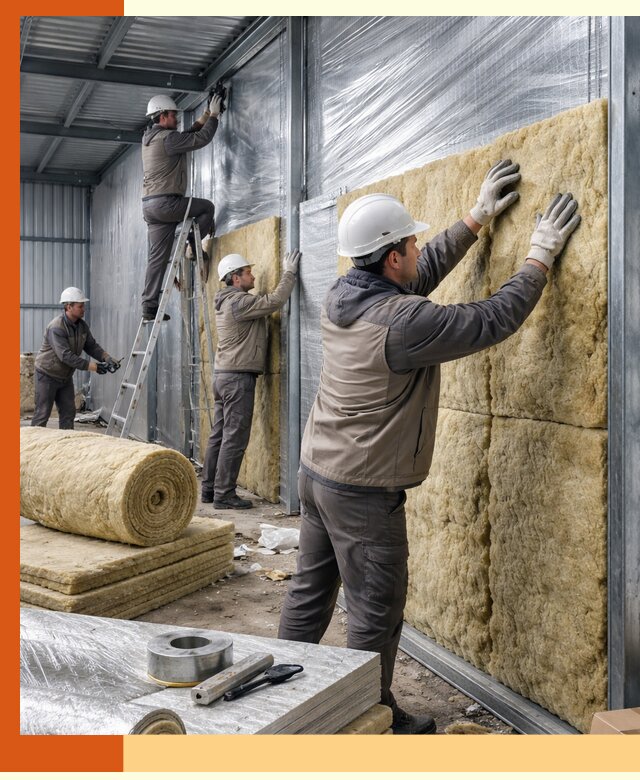 Утепление металлического склада в Лыткарино: теплоизоляция и герметизация