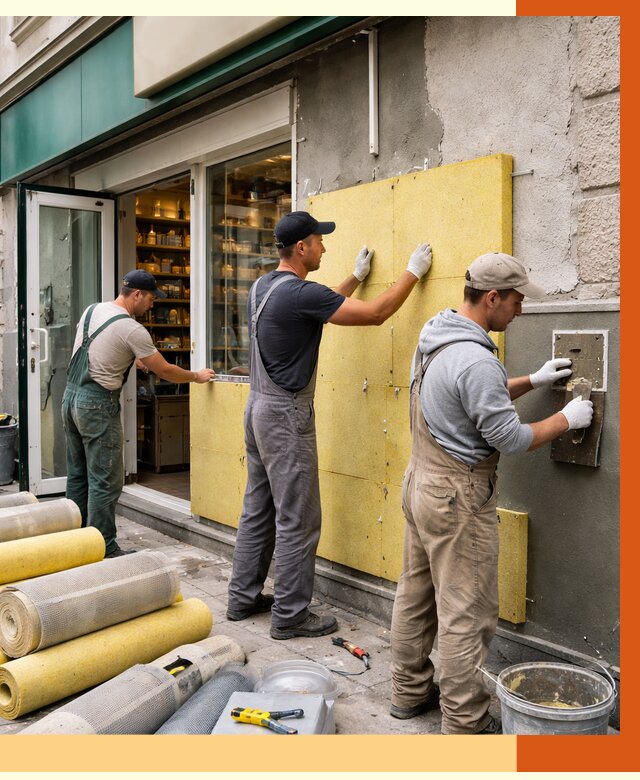 Утепление магазина в Лыткарино от 4609 руб/м2 — цена, стены и снаружи | ТепломастерЛтк