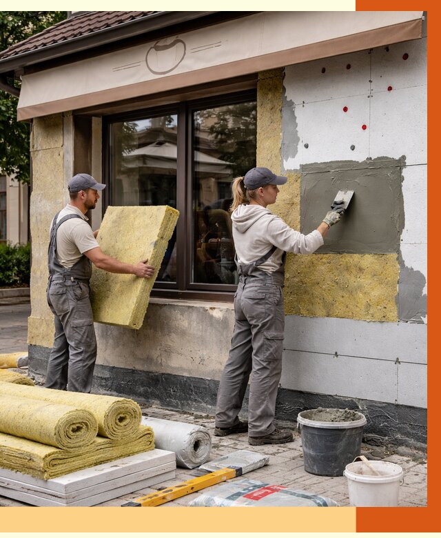 Утепление кафе в Лыткарино от 4302 руб/м2 — комплексно под ключ | ТепломастерЛтк