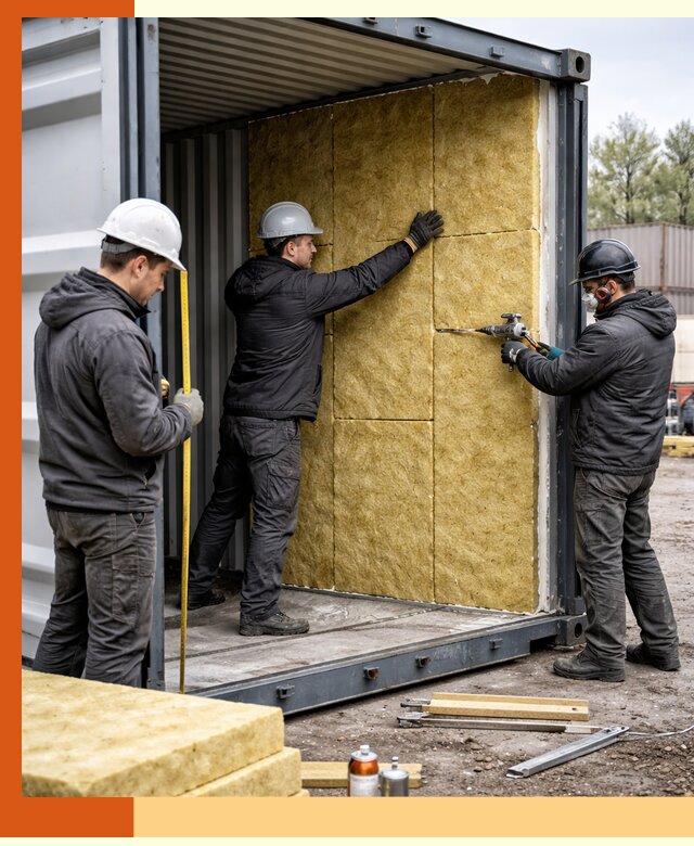 Утепление морского контейнера в Лыткарино: надежная теплоизоляция и защита