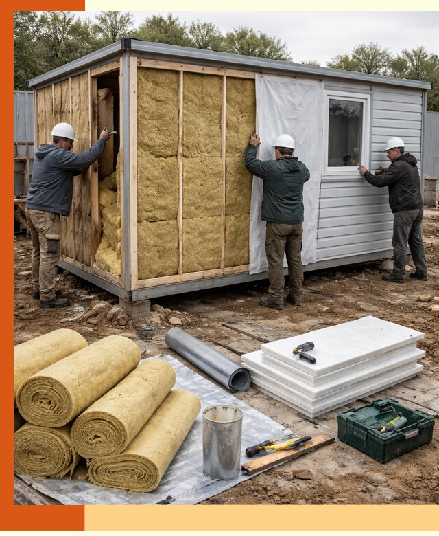 Утепление строительной бытовки под ключ в Лыткарино для любых условий