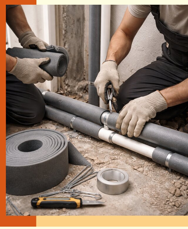 Утепление труб водоснабжения в Лыткарино — монтаж и защита сети