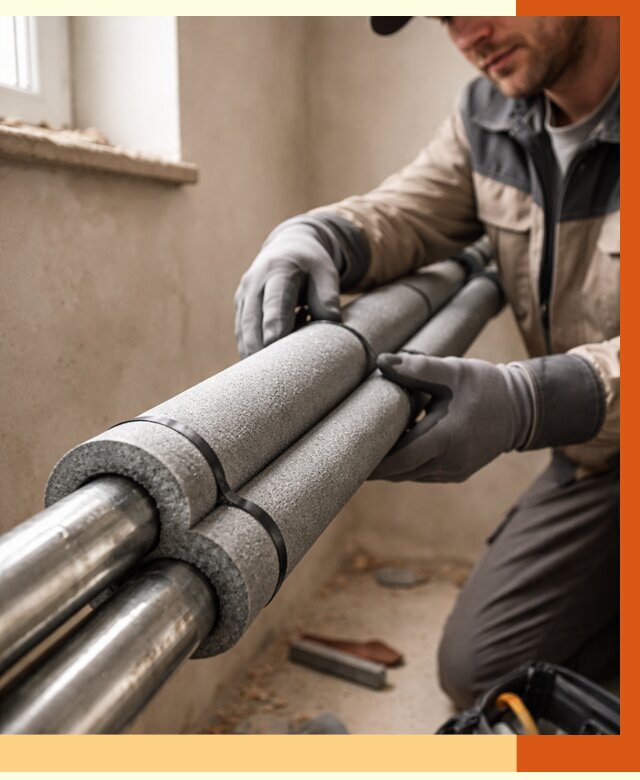 Утепление труб отопления в Лыткарино от 2919 руб. за м² — услуги под ключ | ТепломастерЛтк