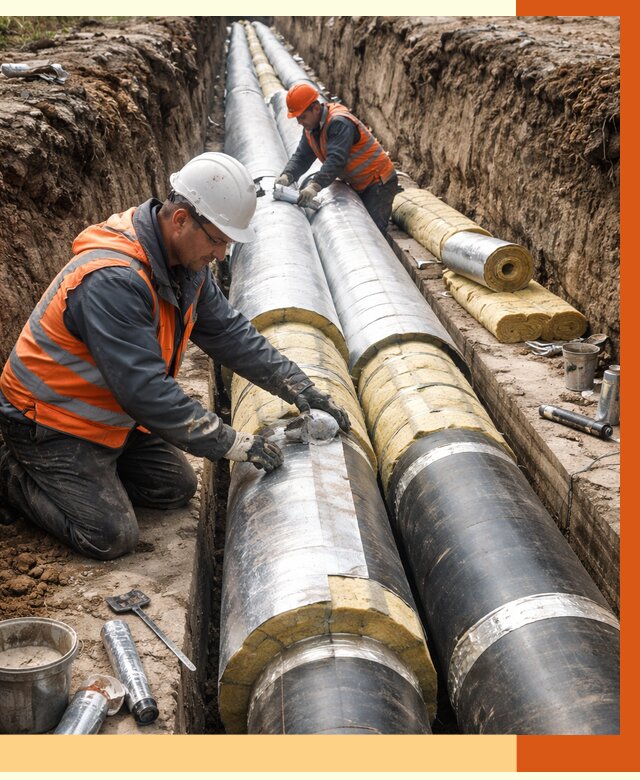 Утепление теплотрассы в Лыткарино от 4609 руб./м2 — ппу и комплексная изоляция | ТепломастерЛтк