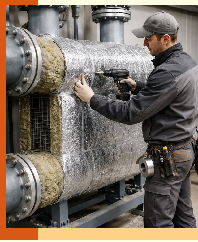 Утепление теплообменника в Лыткарино — профессиональная теплоизоляция оборудования