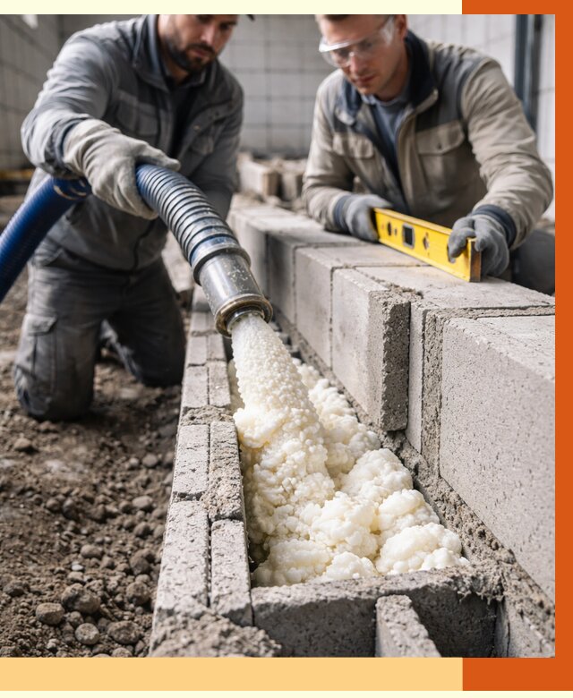 Заполнение колодцевой кладки ППУ в Лыткарино от 4302 руб. за м2 | ТепломастерЛтк