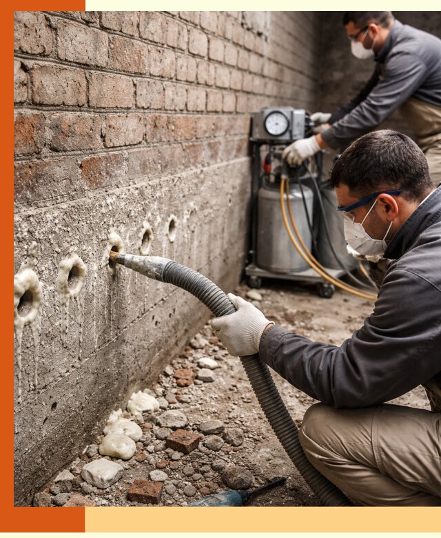 Заполнение колодцевой кладки ППУ в Лыткарино быстро и герметично