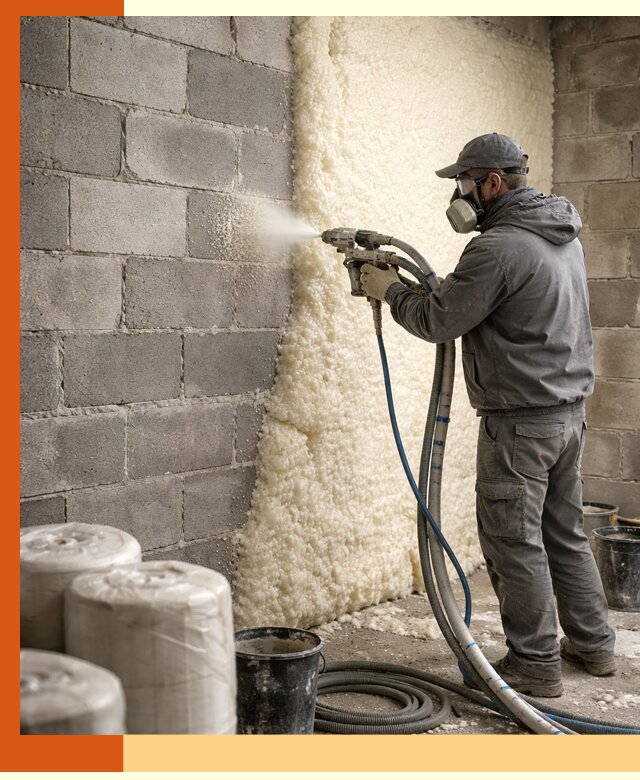 Утепление блочной стены ППУ в Лыткарино качественно и надёжно