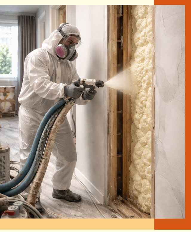 Межстеновое утепление ППУ в Лыткарино от 2817 руб/м2 — межстенное утепление под ключ | ТепломастерЛтк