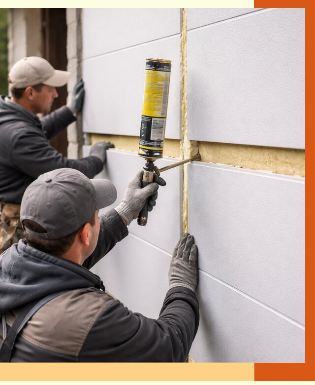 Утепление сэндвич панелей ППУ в Лыткарино от 4302 руб. за м2 | ТепломастерЛтк