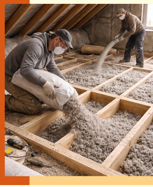 Заполнение полостей чердачного перекрытия в Лыткарино качественно и надёжно