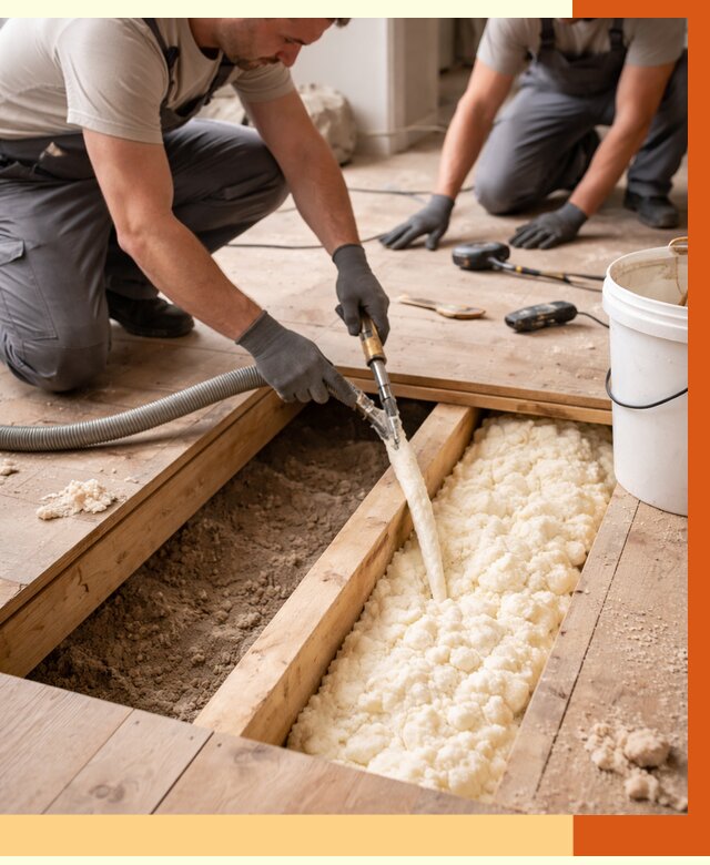 Заполнение пустот пола в Лыткарино от 2766 руб. — утепление пустот пола под ключ | ТепломастерЛтк