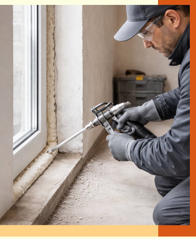 Герметизация стыков ППУ в Лыткарино от 1690 руб. за м2 — утепление примыканий под ключ | ТепломастерЛтк