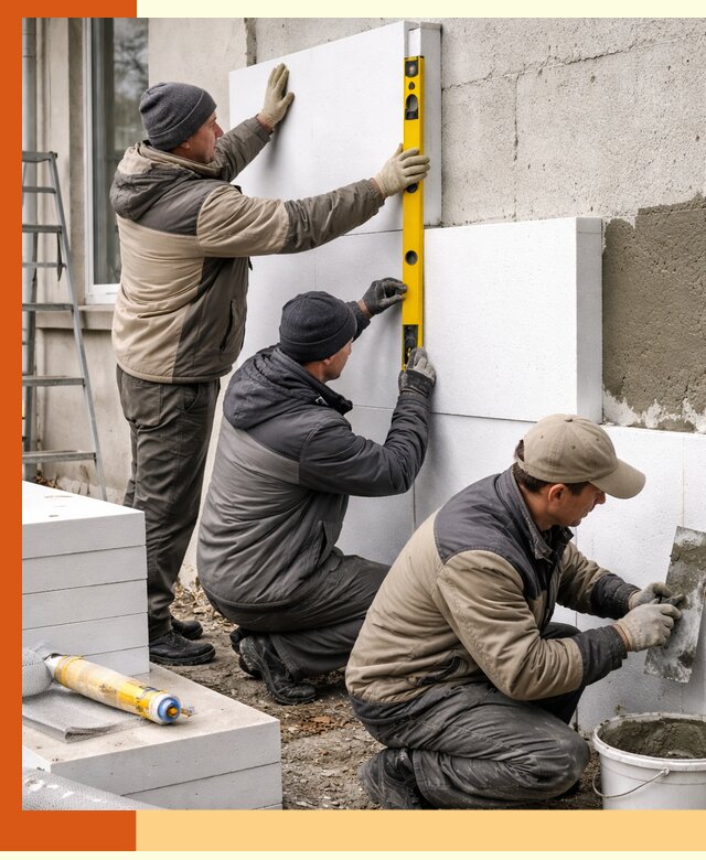 Утепление пенопластом наружных стен и фасадов в Лыткарино