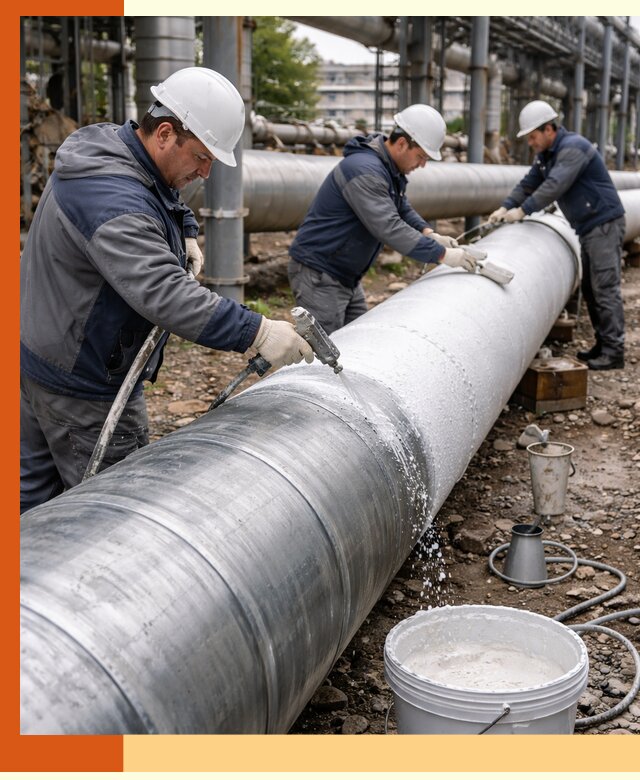 Утепление теплотрассы жидкой теплоизоляцией в Лыткарино