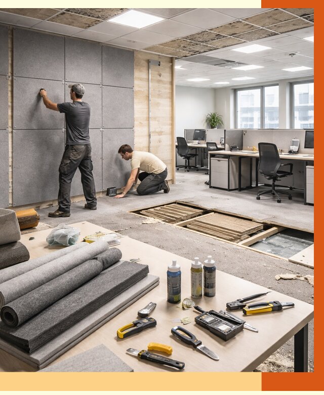 Профессиональная шумоизоляция офиса в Лыткарино от 6914 руб. за м2 | ТепломастерЛтк