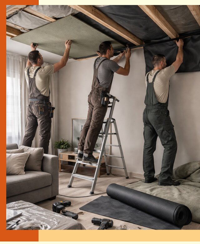 Шумоизоляция потолка в Лыткарино — профессиональное устранение шумов