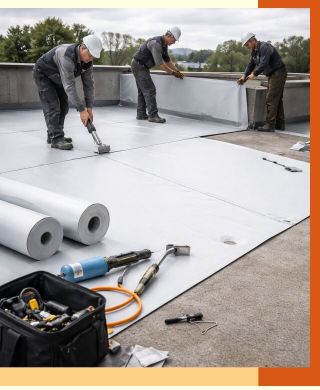 Гидроизоляция мембранной кровли в Лыткарино от 7682 руб./м² — профессионально | ТепломастерЛтк