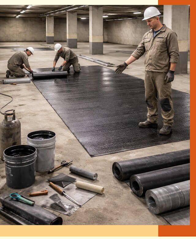 Гидроизоляция паркинга в Лыткарино от 1229 руб/м² — профессиональная защита | ТепломастерЛтк