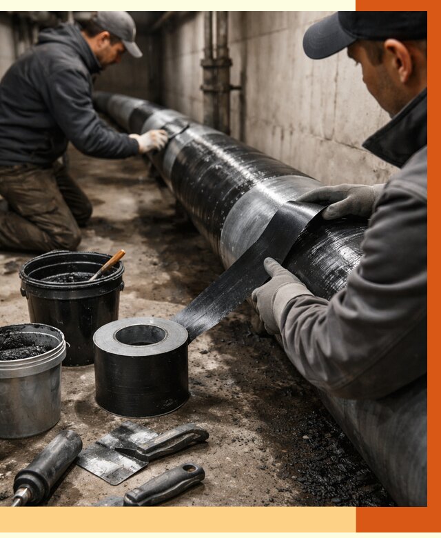 Гидроизоляция труб в Лыткарино от 2561 руб. — профессиональная герметизация | ТепломастерЛтк