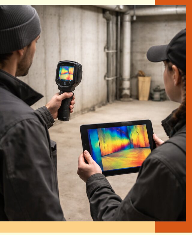 Тепловизионное обследование подвала в Лыткарино от 4609 руб. — проверка гидроизоляции | ТепломастерЛтк