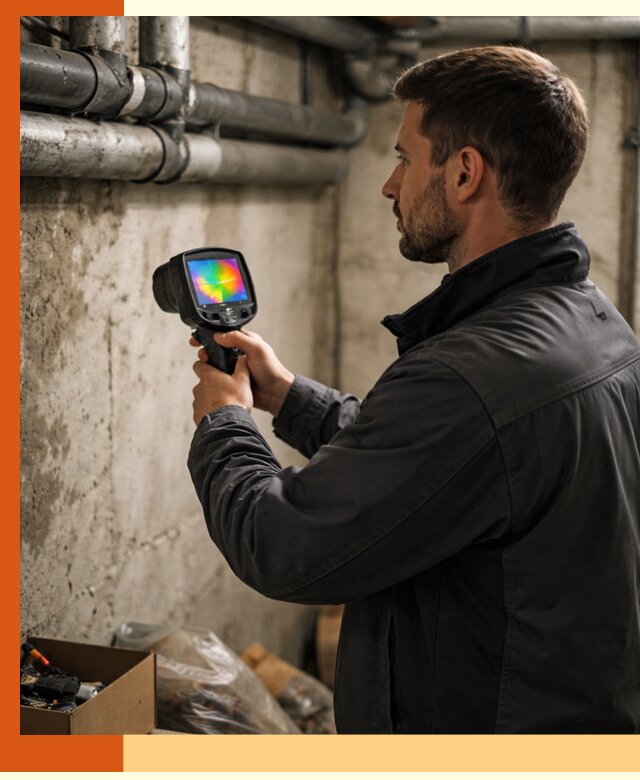 Тепловизионное обследование подвала в Лыткарино для поиска утечек тепла