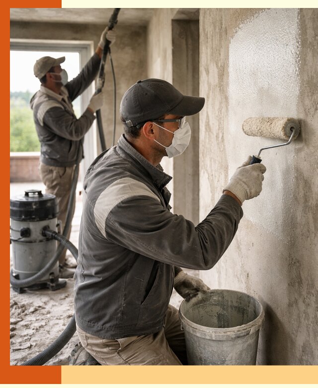 Подготовка поверхности под напыление утеплителя в Лыткарино